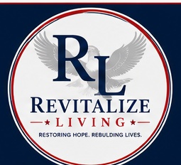 Revitalize Living RL initials badge with eagle