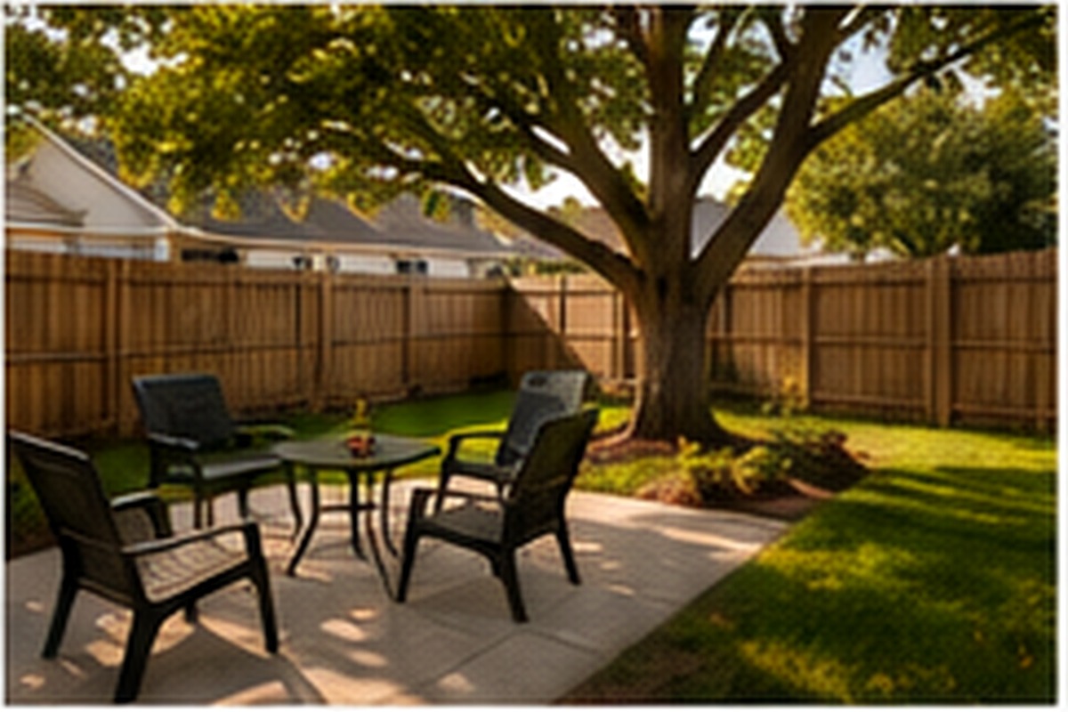 Representative fenced backyard and patio